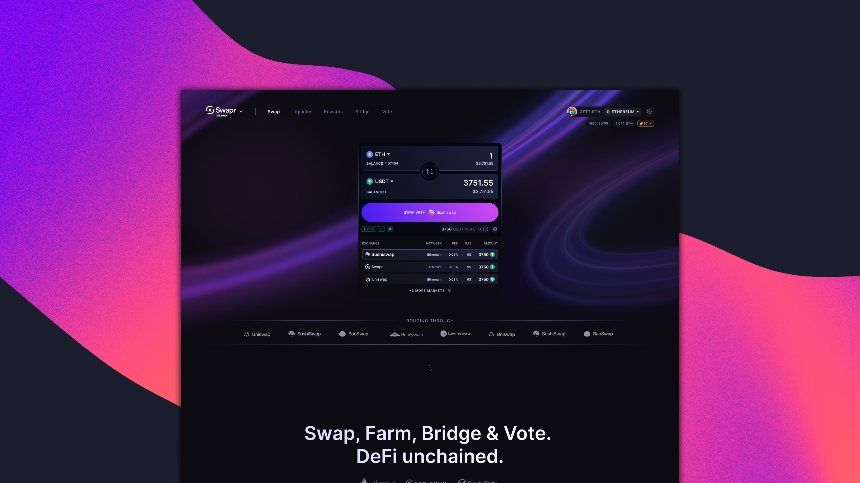 Swapr Landing Page